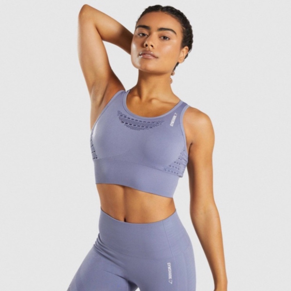 Gymshark Energy+ Seamless Crop Top Purple